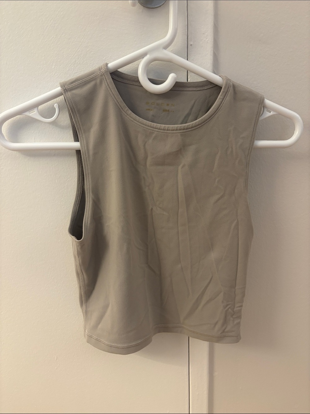 TNA Golden Cropped Tank Top – Taupe/Beige